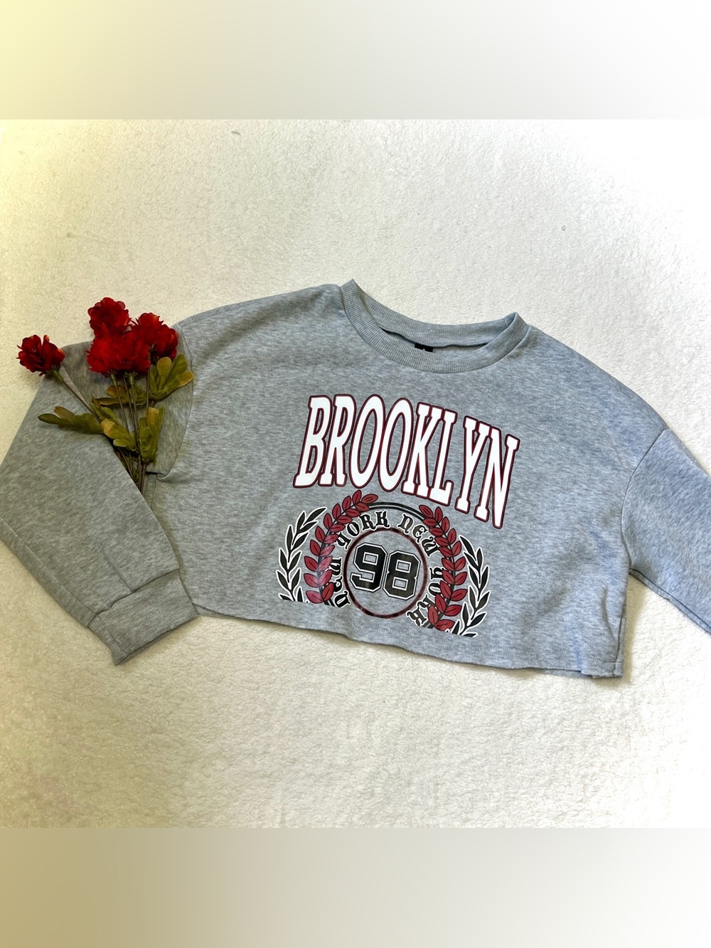 NWOT Brooklyn New York '89 Cropped Crewneck Top - Small